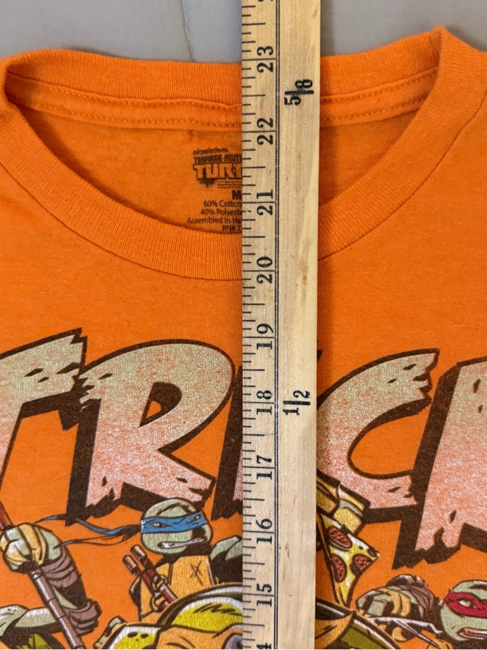 Teenage Mutant Ninja Turtles Orange Graphic T-Shirt sz M Trick or Pizza 🐢🍕🤙 I - Picture 3 of 9